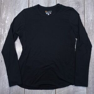 Cloudveil Base Layer Top Womens M Black 100% Merino Wool Long Sleeve 1142102